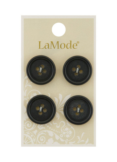 3/4 Black Buttons, 3 Packages